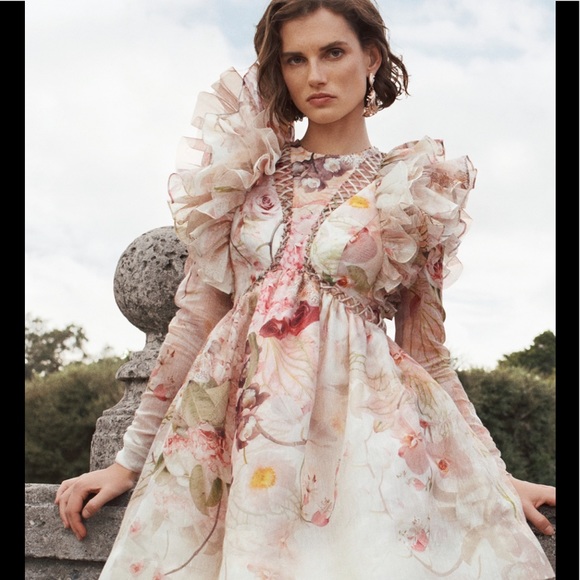 Zimmermann Dresses & Skirts - New Zimmermann long sleeves midi floral dress in size US 2/4